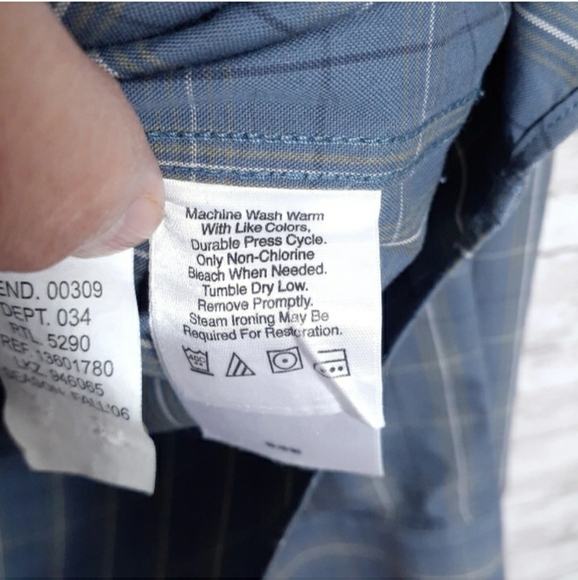 Eddie Bauer Shirt Mens XL Tall Slim Fit Long Sleeve Button Up Blue Plaid 244 - Picture 4 of 5